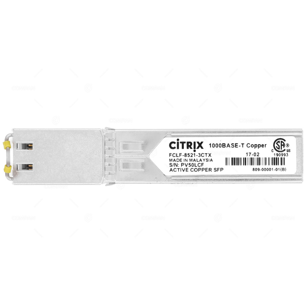 FCLF-8521-3CTX  CITRIX COPPER TRANSCEIVER MODULE 1G SFP 100BASE-T RJ45 100M